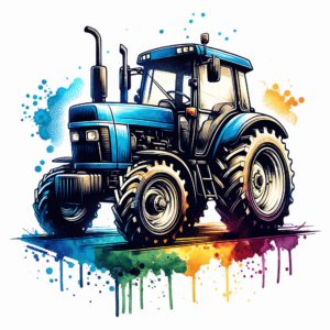 Bügelbild - Traktor - Blau