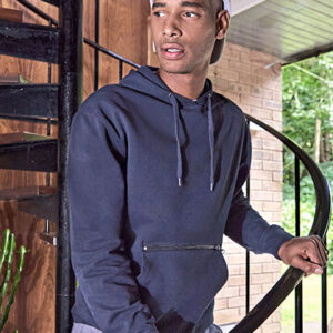 Regular Fit Pique Hoodie with Zipped Pocket