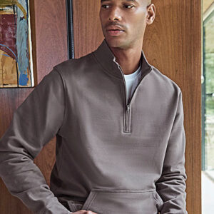 Regular Fit 1/4 Zip Pique Sweatshirt