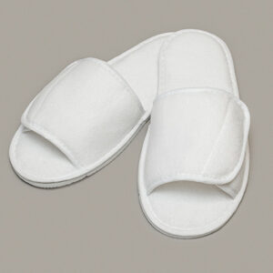 Open Toe Slipper With Hook And Loop Fastening