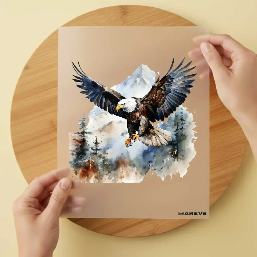 Bügelbild/Sticker - Adler - Berge