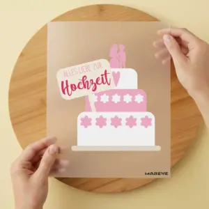 Bügelbild/Sticker - Hochzeitstorte
