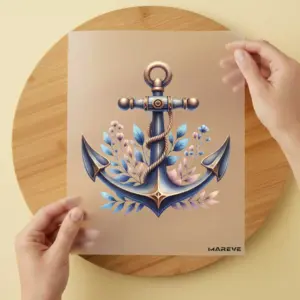 Bügelbild/Sticker - Anker - Blätter - 1