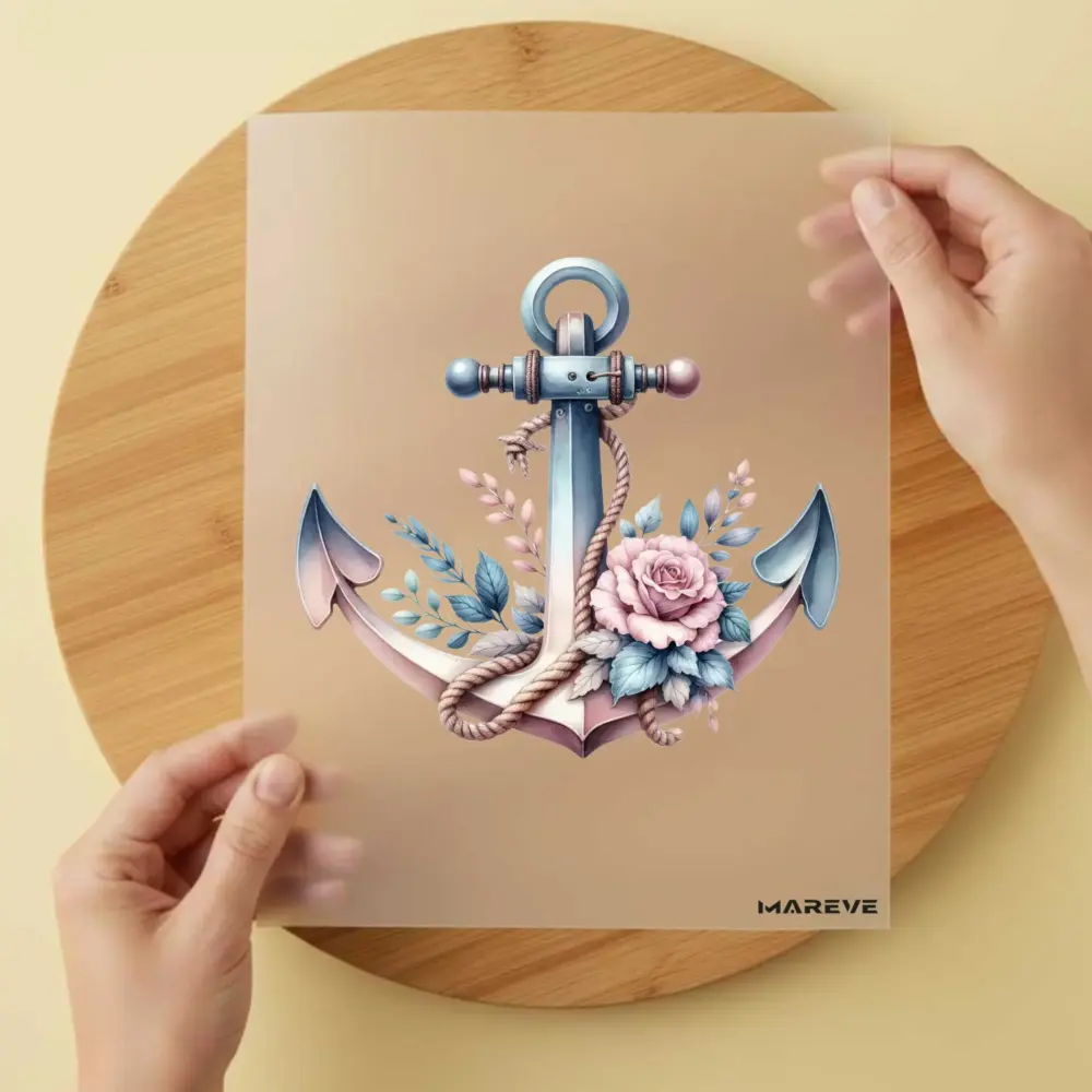 Bügelbild/Sticker - Anker - Blätter - 4