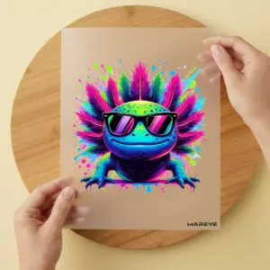 Bügelbild/Sticker - Axolotl - Rainbow - Sonnenbrille