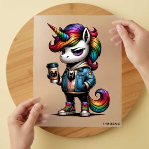 Bügelbild/Sticker -Böses Einhorn - Lady