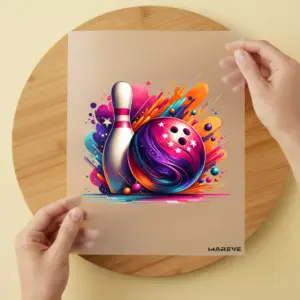 Bügelbild/Sticker - Bowling - Pink/Orange