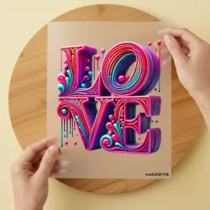 Bügelbild/Sticker -3D Love