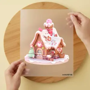 Bügelbild/Sticker - 3D - Pfefferkuchenhaus