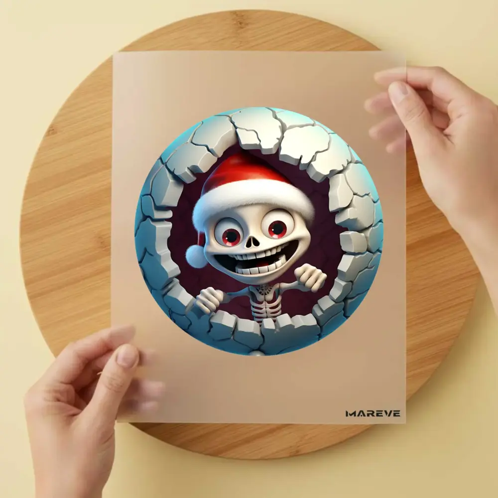 Bügelbild/Sticker - 3D - Weihnachtsskelett