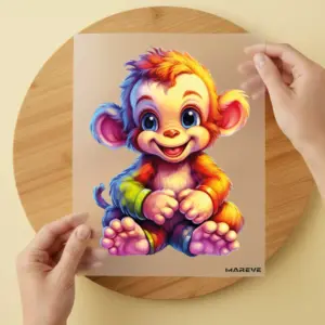 Bügelbild/Sticker - Affe - Rainbow