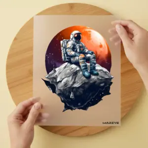 Bügelbild/Sticker - Astronaut - Felsen