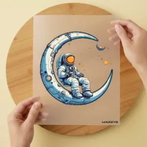 Bügelbild/Sticker - Astronaut - Mond