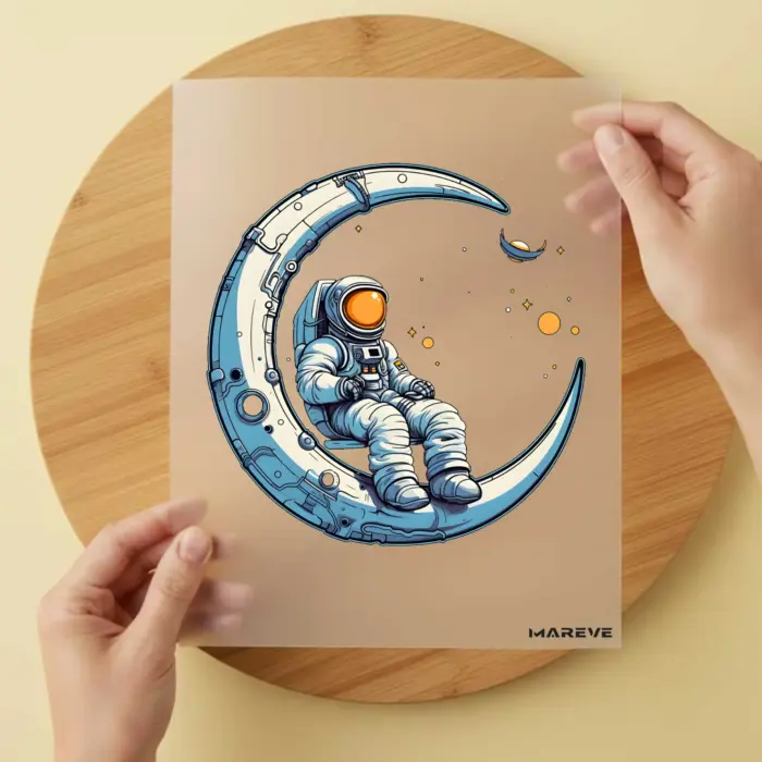 Bügelbild-Astronaut-Mond