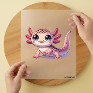 Bügelbild/Sticker -Axolotl Rosa