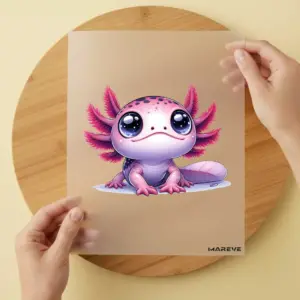 Bügelbild/Sticker -Axolotl Vorderansicht
