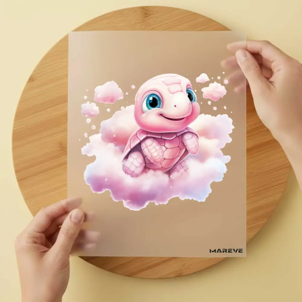 Bügelbild/Sticker - Babyschildkröte - Rosa