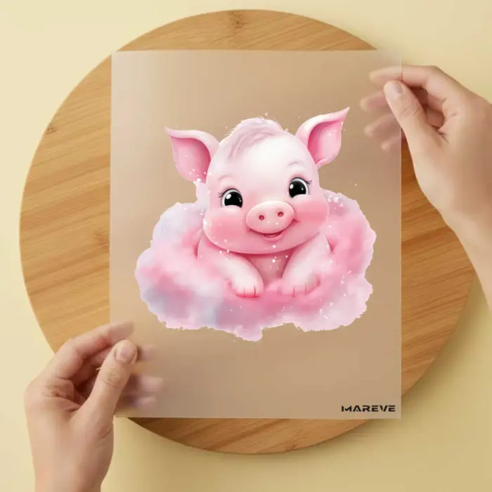 Bügelbild-Babyschwein-Rosa