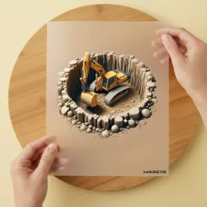 Bügelbild/Sticker -Bagger Loch