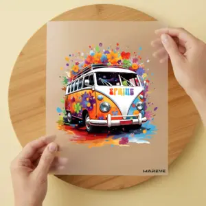 Bügelbild/Sticker - Bulli - Spring