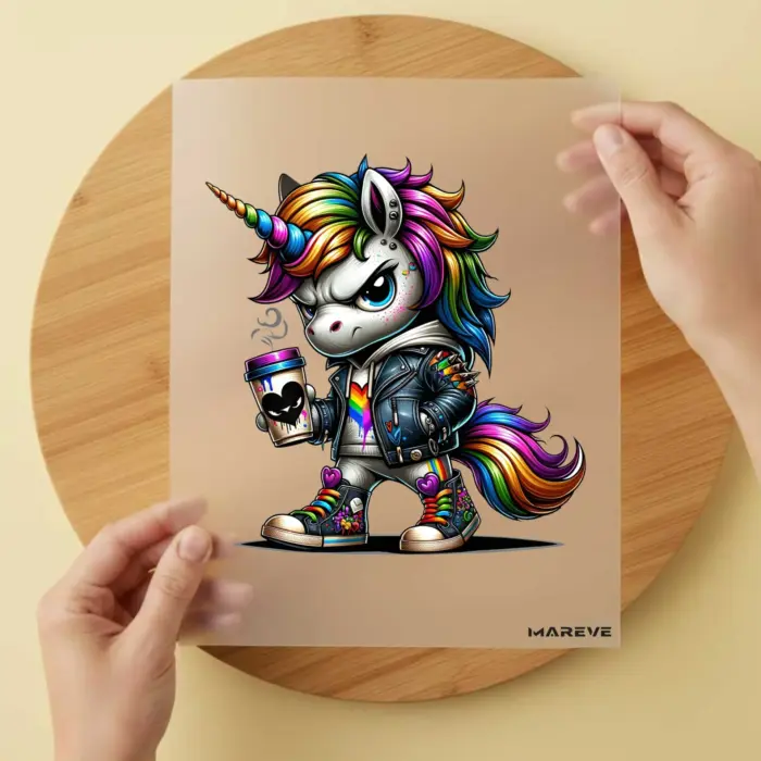 Bügelbild-Cooles-Einhorn-Becher-Herz-schwarz Bügelbild-Cooles-Einhorn-Becher-Herz-schwarz