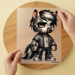 Bügelbild/Sticker - Cooles Pferd - Tattoos