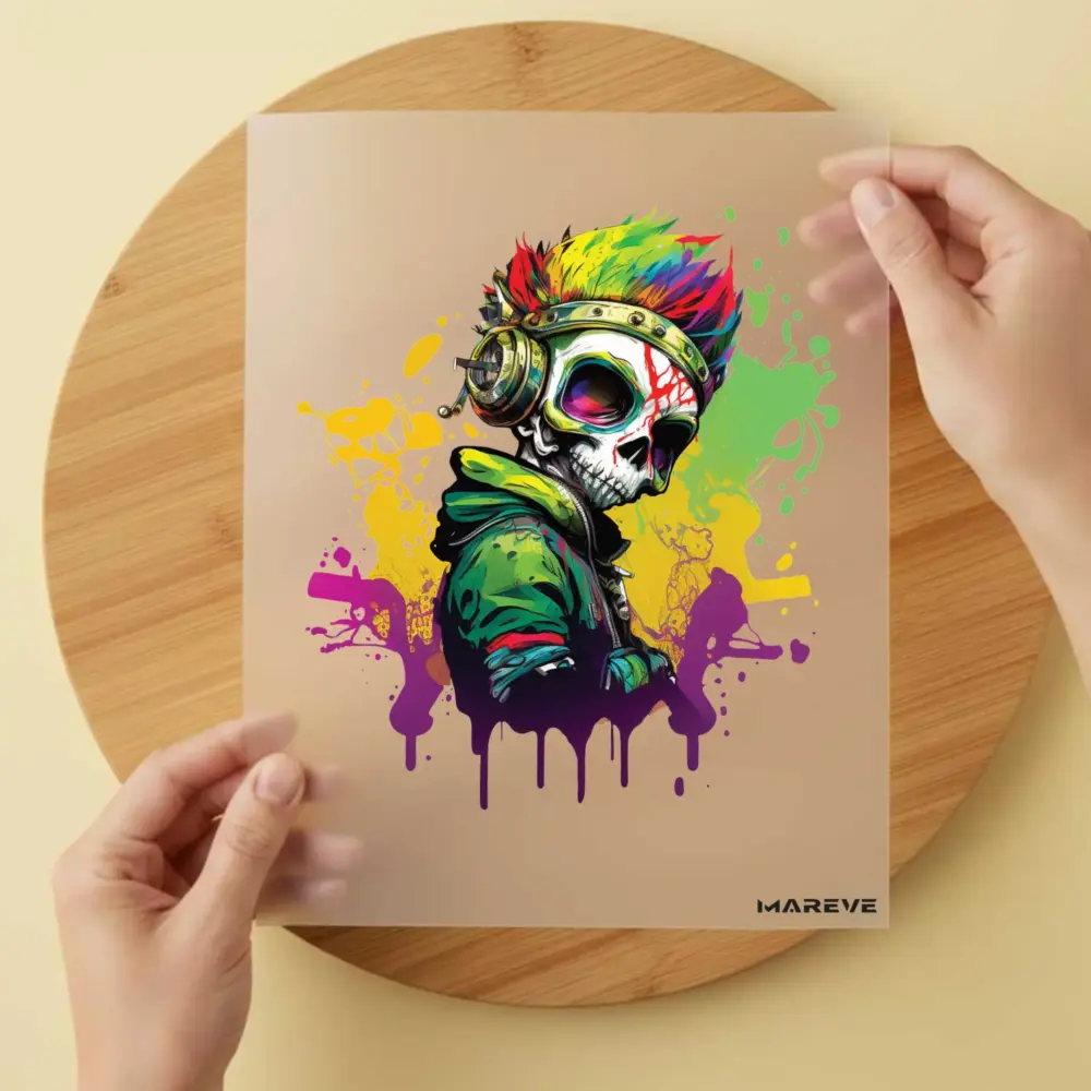 Bügelbild/Sticker - Cooles Skelett - Graffiti