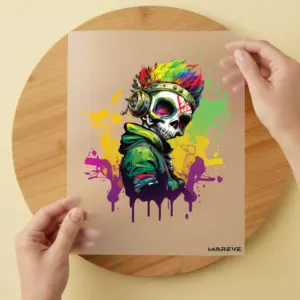 Bügelbild/Sticker - Cooles Skelett - Graffiti