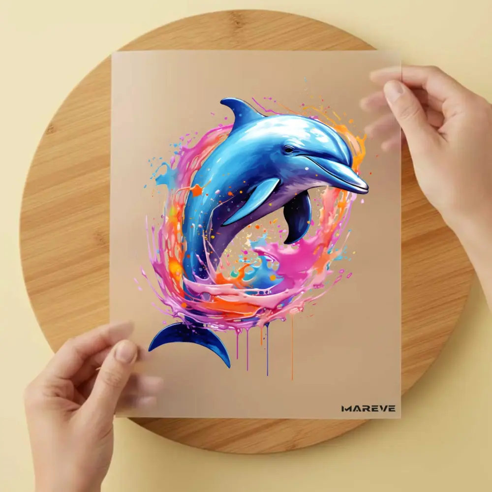 Bügelbild/Sticker - Delfin - Rainbow