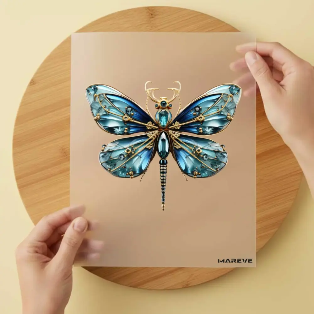 Bügelbild/Sticker - Diamant - Libelle - Türkis