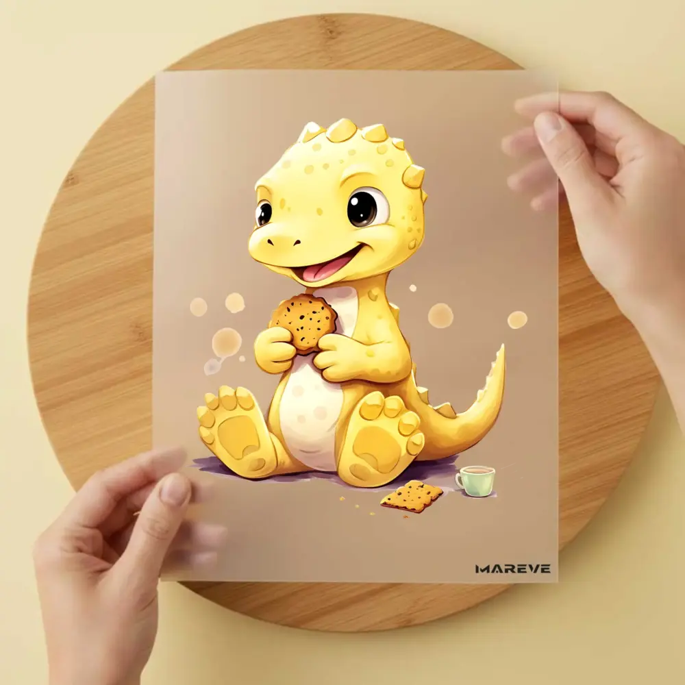 Bügelbild/Sticker - Dino - Gelb - Kekse