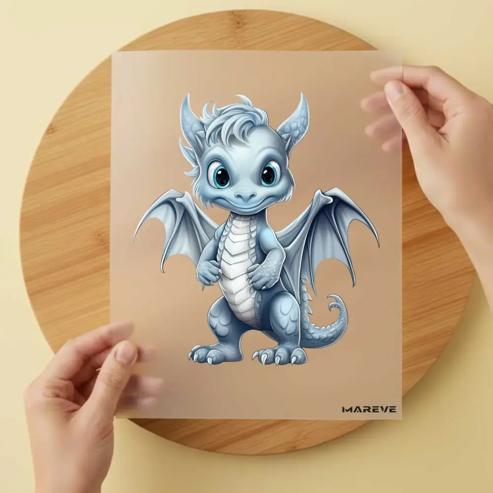 Bügelbild/Sticker - Drache - Hellblau