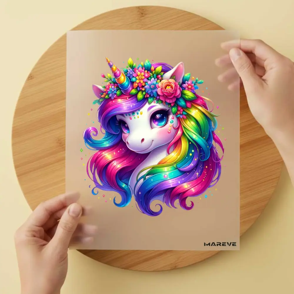 Bügelbild/Sticker -Einhorn - Beautiful