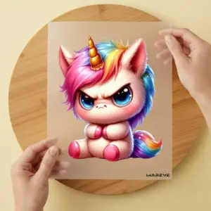 Bügelbild/Sticker -Einhorn Beleidigt