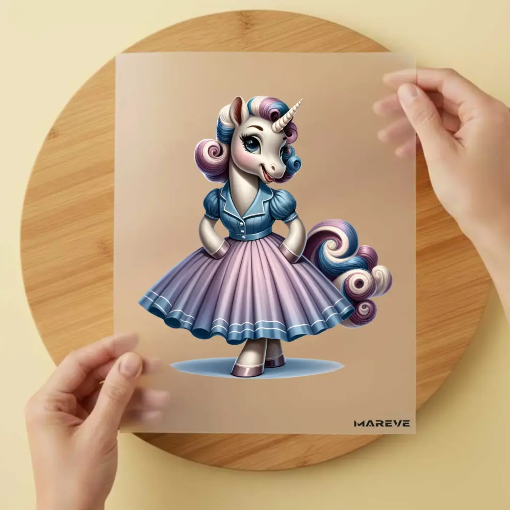 Bügelbild/Sticker -Einhorn Pinup - 1