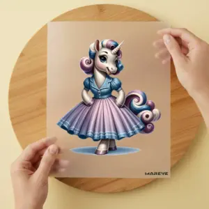Bügelbild/Sticker -Einhorn Pinup - 1