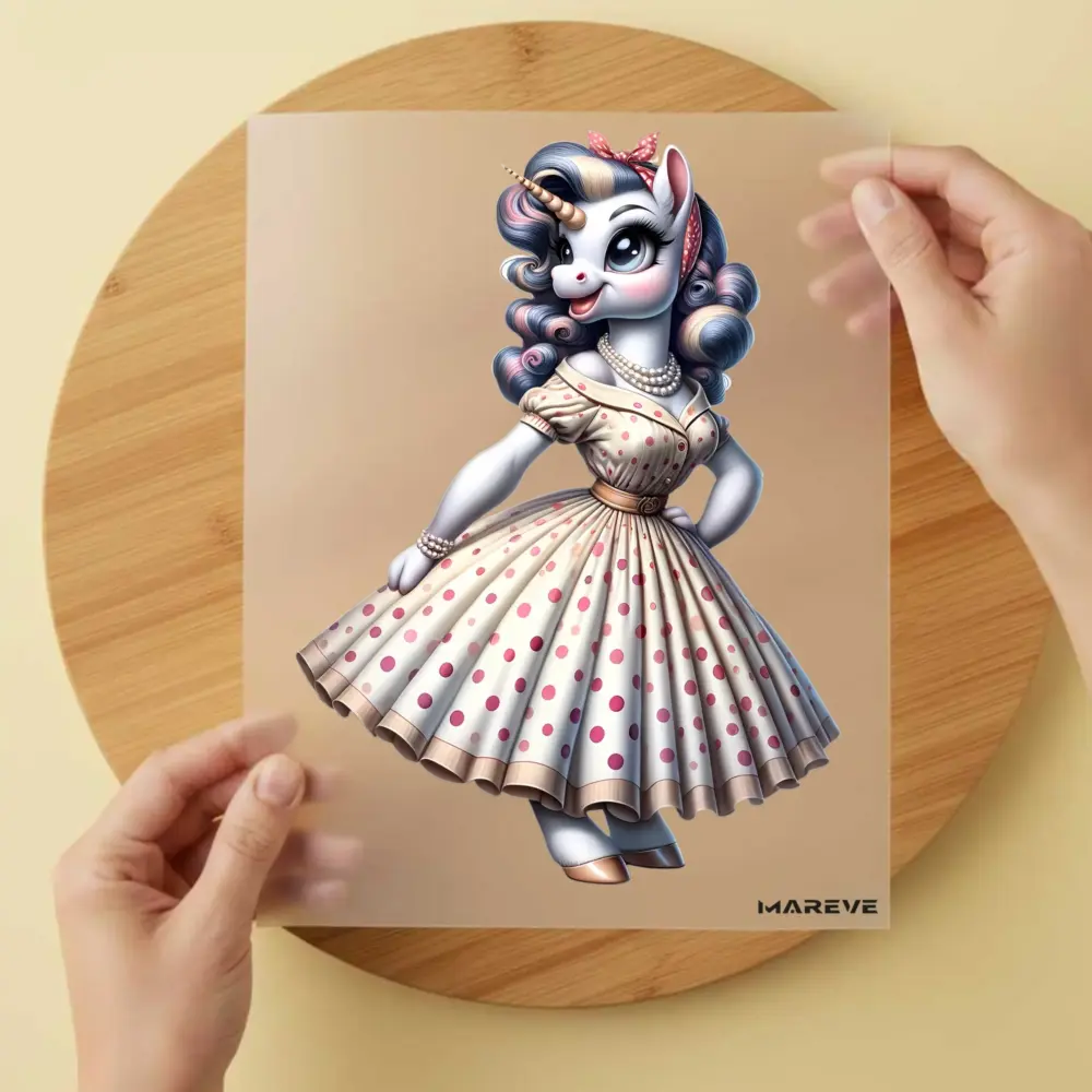 Bügelbild/Sticker -Einhorn Pinup - 3