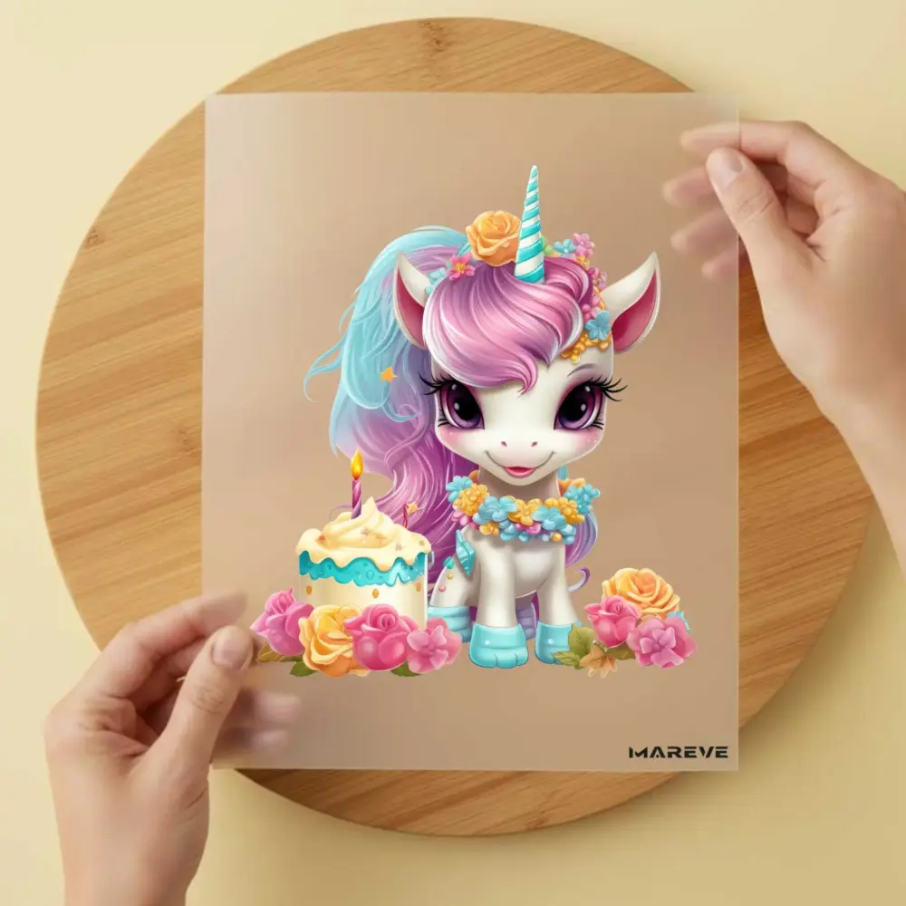Bügelbild/Sticker - Einhorn - Torte