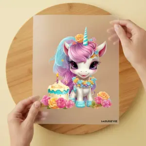 Bügelbild/Sticker - Einhorn - Torte