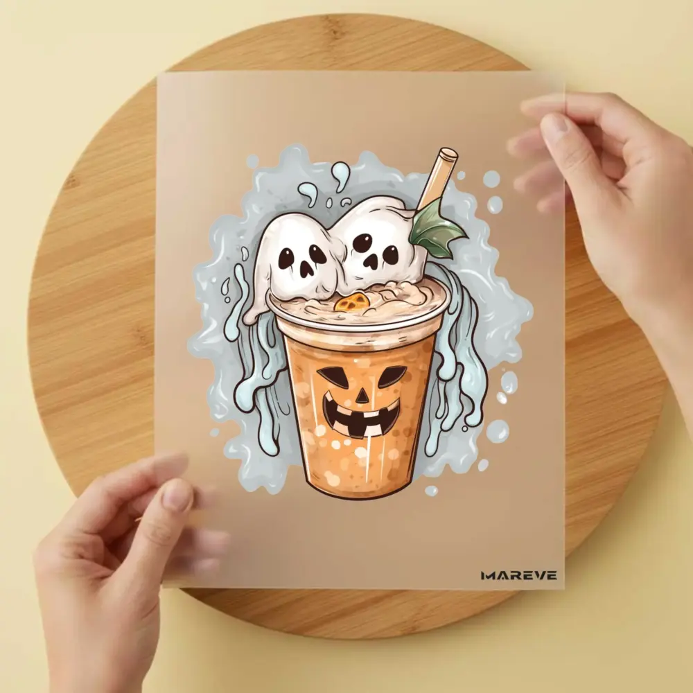 Bügelbild/Sticker - Eiskaffee - Halloween