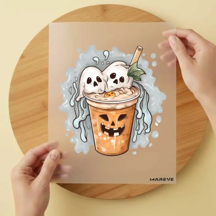 Bügelbild-Eiskaffee-Halloween Bügelbild-Eiskaffee-Halloween