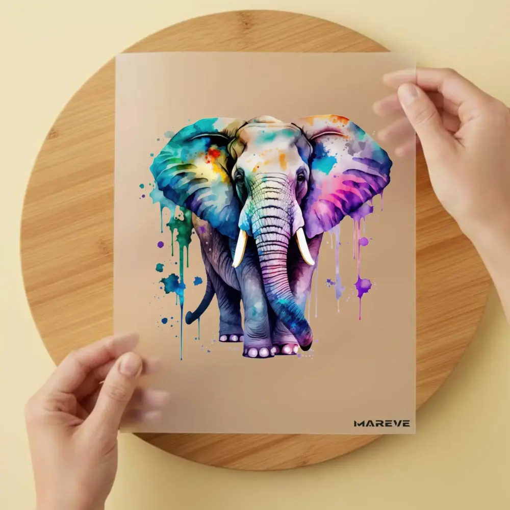Bügelbild/Sticker - Elefant - Bunt