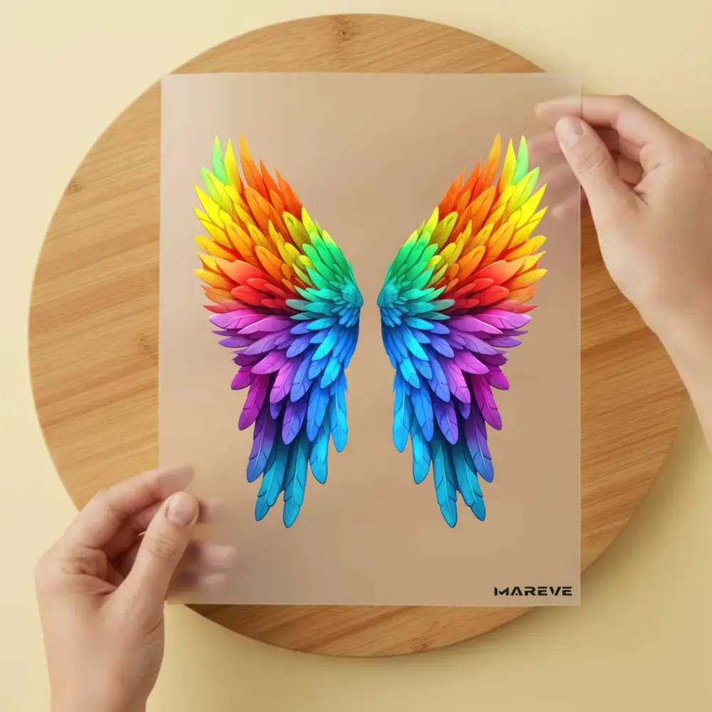 Bügelbild/Sticker - Engelsflügel - Rainbow