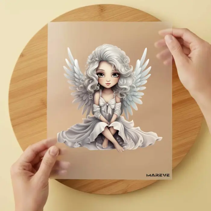 Bügelbild-Engelsmädchen-Weiß Bügelbild-Engelsmädchen-Weiß