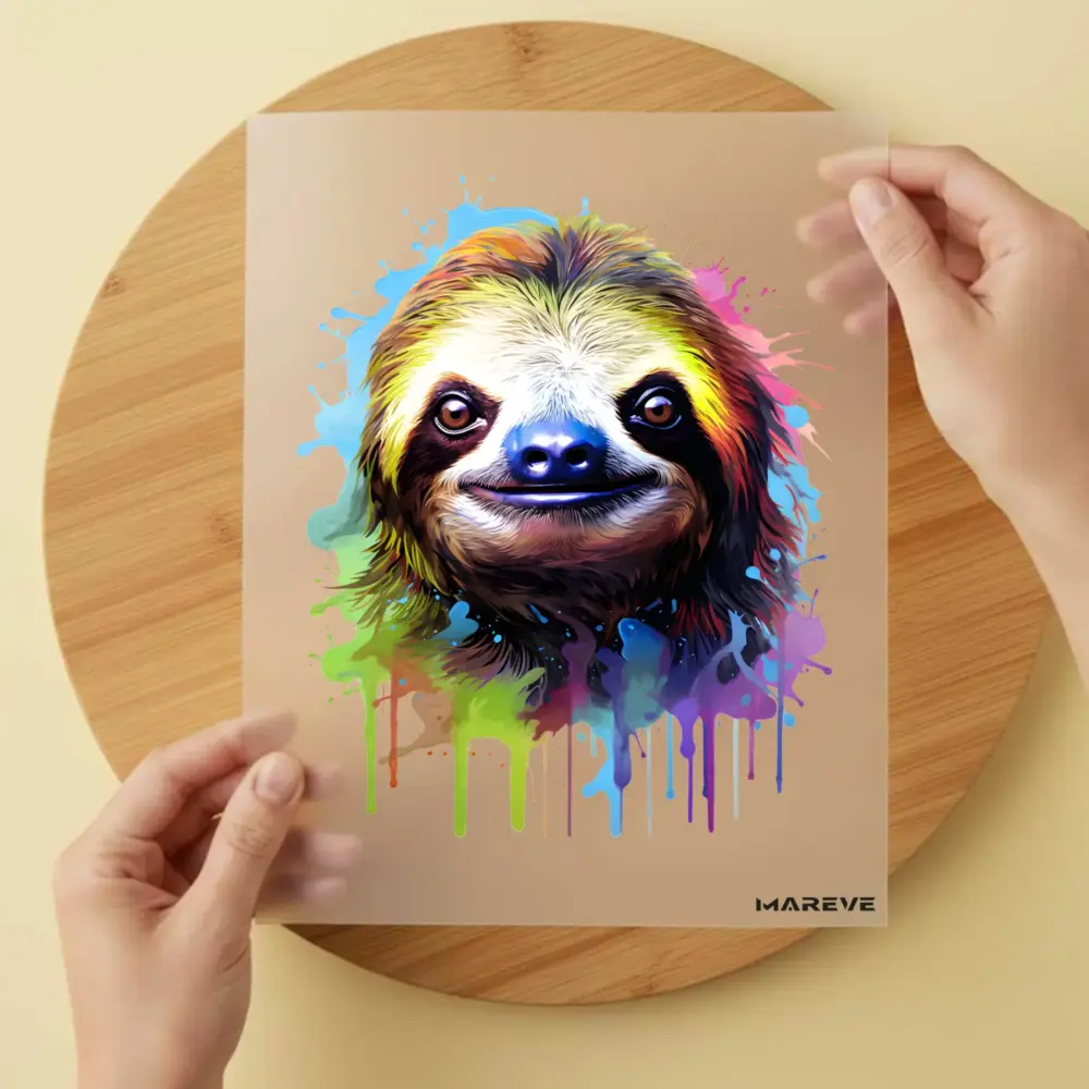 Bügelbild/Sticker - Faultier - Bunt