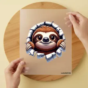 Bügelbild/Sticker -Faultier Loch