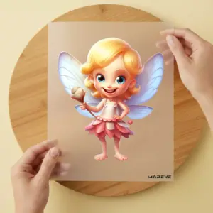 Bügelbild/Sticker - Fee - Mädchen - Rosa