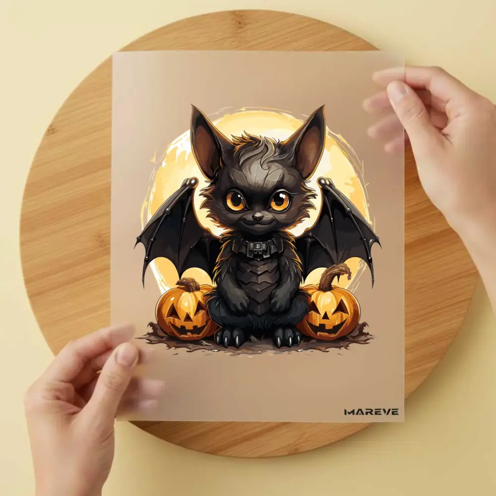 Bügelbild/Sticker - Fledermaus/Kürbise