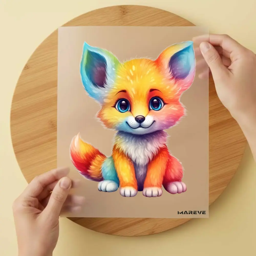 Bügelbild/Sticker - Fuchs - Rainbow