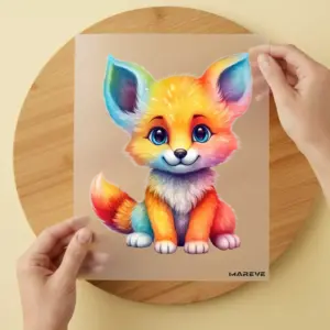 Bügelbild/Sticker - Fuchs - Rainbow